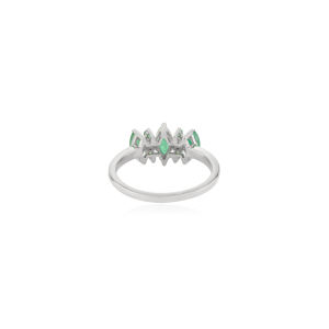Elegante Anillo de Plata con Corte Marquesa y Esmeralda, Diseño de Joyería Fina al por Mayor, Joyería Fina para Mujer - Product Image 6