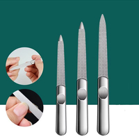 Mini lime à ongles, lot de 3 tailles, en acier inoxydable, professionnelle, double face, papier de verre, outils de soin des ongles, haute qualité, marque SUBHAN, personnalisable