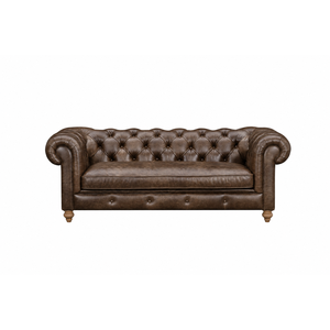 Genuine leather Chesterfield <b>sofa</b> Tufted back rolled arms <b>sofa</b> Three seat leather <b>sofa</b> 84 inch <b>for</b> Home Office Leather <b>Sofa</b> - Product Image 3