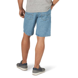 New Summer Winter High Street Style Men's Mid <b>Straight</b> Denim Shorts 100% Cotton Breathable Customizable Oversized Fit Wholesale - Product Image 2