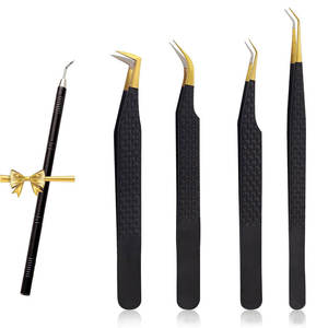 Pince à épiler de précision DANTRIC IMPLANTS GH-771 en acier inoxydable, prise parfaite, longueur 10 mm, pointe noire et dorée, pointe lisse pour - Product Image 1