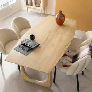 Table à manger Vandana Solace en bois de manguier et mérinos - Product Image 1