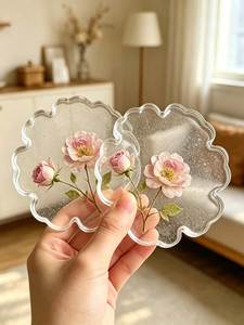Posavasos de Resina con Diseño de Olas del Océano, Posavasos de Cerámica Hechos a Mano, Posavasos Redondos con Diseño de Olas del Océano, Manteles Individuales Modernos para Tazas de Café, Posavasos Decorativos - Product Image 4