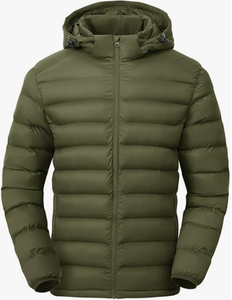 Veste d'hiver matelassée légère pour homme, coupe-vent, chaude, zippée, décontractée, style doudoune - Product Image 4