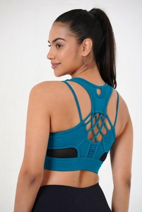 Sujetador Deportivo Ecológico para Mujer, Soporte Medio, con Tirantes Cruzados, Diseño sin Costuras, Logotipo Frontal, para Yoga y Running - Product Image 4