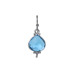 Ensemble boucles d'oreilles et collier en argent 925 avec topaze bleue en forme de goutte, boucles d'oreilles émeraude faites à la main, bijoux tendance pour femme, cadeau pour elle, vente en gros - Product Image 1