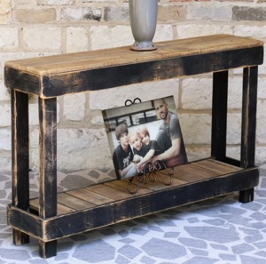 Escritorio Moderno para Pasillo, Estructura de Hierro Resistente, Pieza Decorativa en Negro Envejecido, Mueble de Exhibición para Sala de Estar u Hotel - Product Image 4
