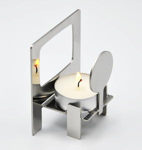 Portavelas de Acero para Sublimación con Forma de Corazón, Base Conmemorativa con Espacio en Blanco para Decoración del Hogar, para Velas Personalizadas - Product Image 1