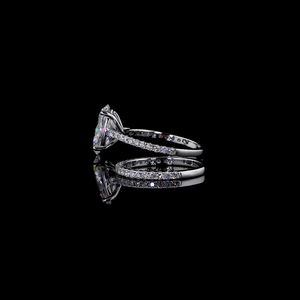 Ensemble de mariage avec diamant ovale de 2,5 carats cultivé en laboratoire et alliance éternelle assortie - Product Image 2