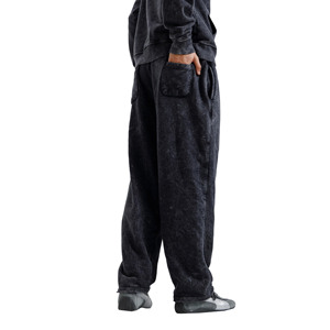 Men's Casual High Quality Anti-Wrinkle Fleece 100% Cotton <b>Drawstring</b> Waist Sweatpants Loose Fit <b>Trouser</b> Distressed Embroidery - Product Image 3