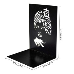 Par de sujetalibros decorativos de metal estilo Swami Vivekananda en blanco y negro para estantería, decoraciones para el hogar - Product Image 1