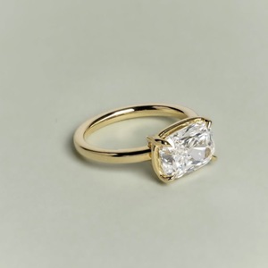 Anillo de Compromiso de Oro Sólido de 18K para Mujer, con Diamante Cultivado en Laboratorio, Corte Cojín, Estilo Clásico, Certificado IGI, Joyería para Uso Diario - Product Image 2