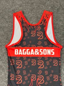 BAGGA&SONS Singlet de Lucha Libre para Hombre, Diseño Dragón Rojo, Impresión por Sublimación, Ajustado, Absorbe la Humedad, Secado Rápido, Ropa Deportiva - Product Image 4