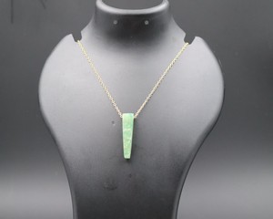 Collar de Cristal de Aventurina Verde Natural con Cadena Chapada en Oro, Colgante de Piedra Curativa, Joyería Minimalista, Regalo - Product Image 3