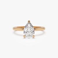 Bague de fiançailles tendance TAURUS JEWELS en or jaune 18 carats avec diamant taille poire de 1,10 carat cultivé en laboratoire, certifié IGI, qualité VS-VVS, luxe pour femme