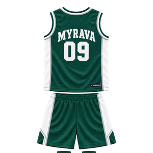 Ensemble d'uniformes de basketball personnalisés pour hommes, vert et blanc, maillot sans manches à col en V et short avec empiècements latéraux, nom et numéro de l'équipe, vêtements en gros - Product Image 3