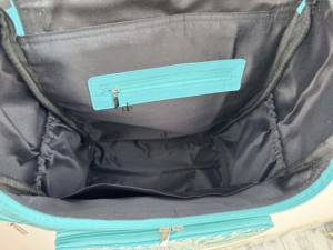 Sac à dos élégant en cuir sculpté, couleur turquoise, en fourrure de cheval, unisexe, magnifique sac à dos de créateur - Product Image 6