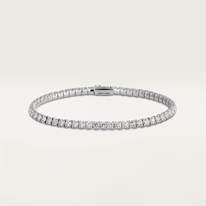 Bracelet tennis en moissanite, luxe, argent, coupe ronde, maillons, bijoux étincelants, pour femmes et hommes, élégant, cadeau tendance - Product Image 5