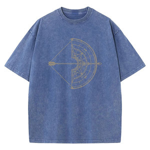T-shirts pour hommes en coton délavé vintage, à manches courtes, col rond, doux, pour l'été, 230 g/m², style rétro, respirants - Product Image 6