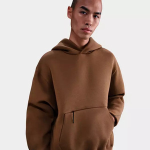 Sweat à capuche décontracté pour homme, motif uni, coupe droite, tissu tricoté polyester/coton, col à capuche, poche hiver - Product Image 3