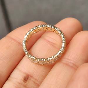 Bague en moissanite plaquée or, argent 925, alliance de luxe pour femme - Product Image 2