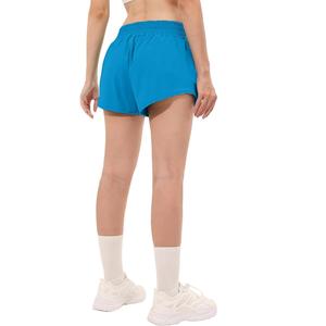 Custom Made 100% Royal Blue Mid Waist Ladies Hot Pant Mejor precio de fábrica Bangladesh Sports Fitness Yoga Shorts - Product Image 2