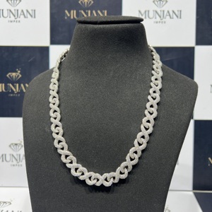 Collier chaîne cubaine en or personnalisé avec diamants VVS taille brillant sertis en canal, cadeau de mariage pour homme - Product Image 6