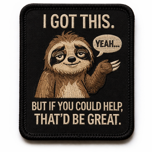 Parche de Morale Bordado Personalizado con Diseño Divertido de Perezoso, Parche Táctico con Gancho y Bucle para Mochila, Chaqueta, Sombrero, Chaleco, Uniforme, OEM, ODM - Product Image 4