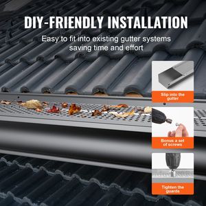 Protezione per grondaie fai-da-te in alluminio da 6 pollici con filtro antifoglie, 26 pezzi, lunghezza totale 104 piedi, diametro foro 0,157, per coperture e prese d'aria - Product Image 3