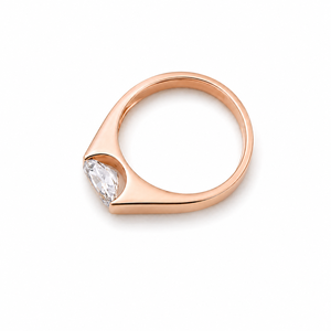 14K Rose Gold <b>Mens</b> Diamond Solitaire <b>Ring</b> Princess Cut Minimalist Classic Band Fine Jewelry Wedding Party Daily Wear Gift High - Product Image 6