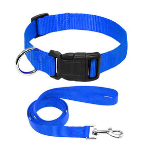Collier Classique Solide et Réglable pour Chien avec Boucle Métallique et Anneau en D, Laisse Assortie, Design Cousu, Respirant, Haute Qualité - Product Image 1