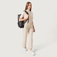 Sac à dos en cuir noir unisexe de qualité supérieure, minimaliste, pour les trajets quotidiens, sac pour ordinateur portable, sac à dos de voyage en cuir véritable pour hommes et femmes