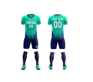Ensemble de maillots de foot personnalisés, col en V, uniforme de football, impression sublimée, kit de foot, maillot en polyester anti-humidité - Product Image 4