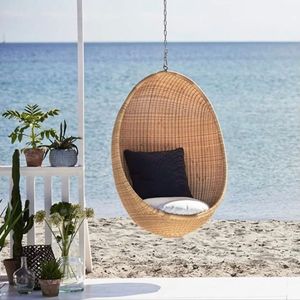 Eco-friendly Wholesale Rattan Factory Price Swing <b>Chair</b> Natural Color Sustainable Handwoven Made in Vietnam For Outdoor Garden - Product Image 1