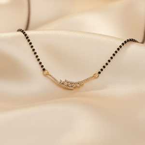 Hallmark Silver <strong>Navya</strong> 18K Gold Plated Mangalsutra in Titanium Steel - Product Image 2