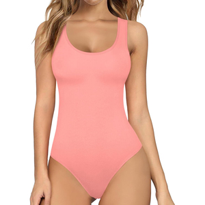 Body de Mujer Azul Sólido con Cuello Redondo, Sin Mangas, Elástico, de Una Pieza, Moldeador, Cómodo, Hecho a Medida, OEM ODM, 2026 - Product Image 4