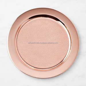 Smooth Polished Copper <b>Round</b> <b>Tray</b> – Seamless Minimalist Serving & Display Plates for Modern Luxury Interiors - Product Image 3
