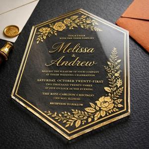 การ์ดเชิญอะคริลิคแบบกำหนดเอง การ์ดอวยพรอะคริลิค การ์ดเชิญงานแต่งงาน การ์ดเชิญงานเลี้ยงสุดหรูสำหรับแขก - Product Image 5