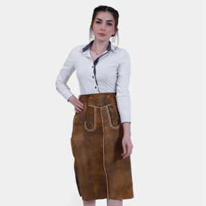 Falda corta negra informal de moda al por mayor, minifalda de cintura alta, falda sexy de cuero con etiqueta VIN para mujer - Product Image 1