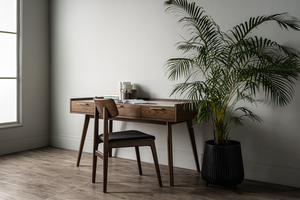 Bureau de travail moderne du milieu du siècle avec 3 tiroirs de rangement et plateau en mélamine durable pour bureau à domicile et salle d'étude - Product Image 5