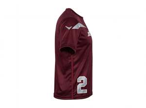 Custom American Football Jersey Sublimated Sports Shirt <b>Maroon</b> Silver Team Training <b>Top</b> Moisture Wicking Performance Tee Youth - Product Image 4