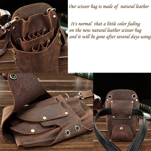 Hot Selling Leather material low Price Hairdressing Scissor Holsters Anti Wrinkle stylish high demanding Care Scissor Holsters - Product Image 6