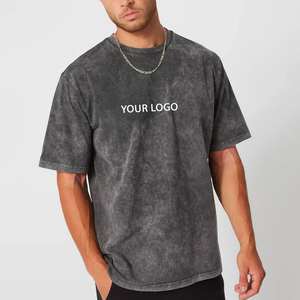 T-shirts Homme Oversize Formels Personnalisés de Haute Qualité, Coupe Courte, Effet Délavé Acide, 100% Coton Peigné, Écologiques et Respirants - Product Image 3