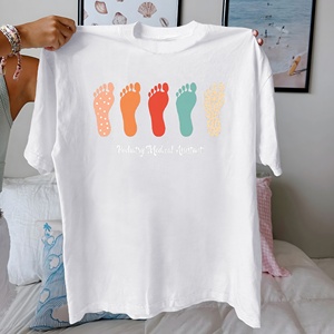 Podiatry Medical Assistant huellas Camiseta de algodón puro Mujer ajuste cómodo - Product Image 1