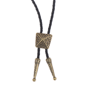 Retro Alloy Pendant Bolo Tie-Adjustable Genuine Leather Cowboy Necktie for Men & Boys - Product Image 3