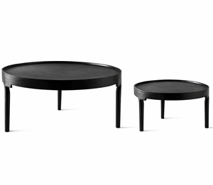 Juego de Mesas de Centro Redondas Modernas de Metal Negro para Sala de Estar, Mesa Lateral Pequeña y Grande, Muebles Minimalistas para el Hogar - Product Image 2