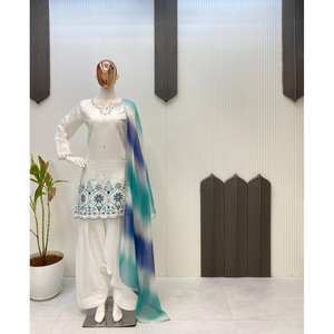 Top Bottom y Dupatta Set de fiesta para mujer de diseñador - Product Image 2