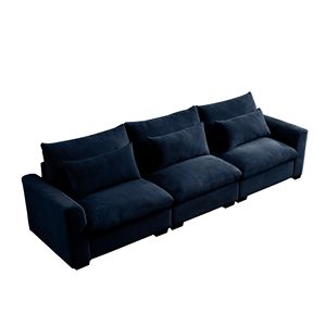 3 posti blu velluto a coste divano profondo per soggiorno comodo ampio divano con 3 cuscini in vita - Product Image 6