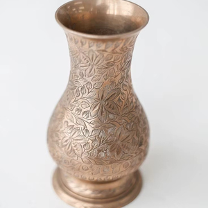 Modern Handmade Brass and <b>Copper</b> Flower <b>Vase</b> Minimalist Design Home Ornament for Living Room - Product Image 1