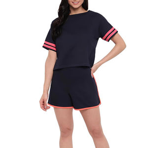 Conjuntos de Ropa de Verano para Mujer 2026, Última Tendencia, MOQ Bajo, Camiseta de Manga Corta con Cuello Redondo y Pantalones Cortos, Conjunto de 2 Piezas, Ropa Sólida para Mujer - Product Image 1